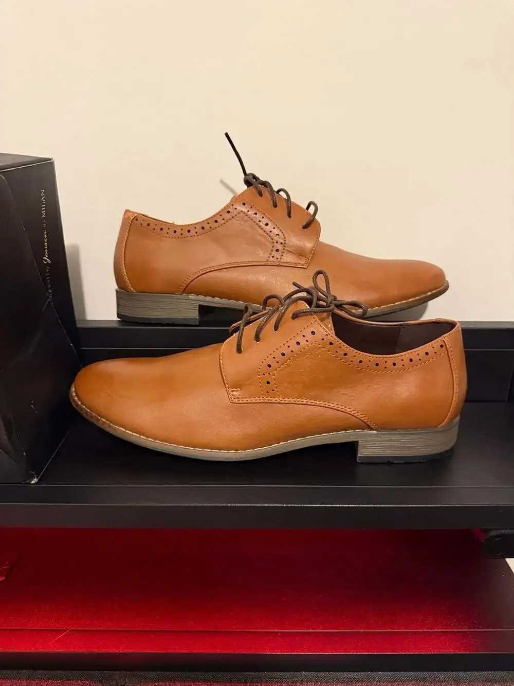 Jousen Milan Men's Brown Oxford Dress Shoes Size 9 mens